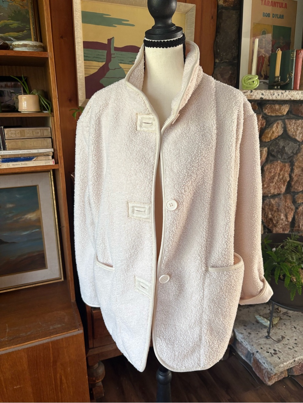 Cream Sherpa Chore Coat Max Studio L